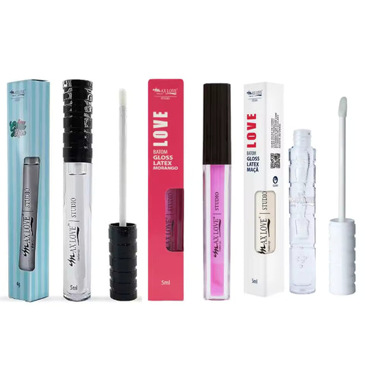 Kit c/ 3 Batom Gloss Latex Max Love